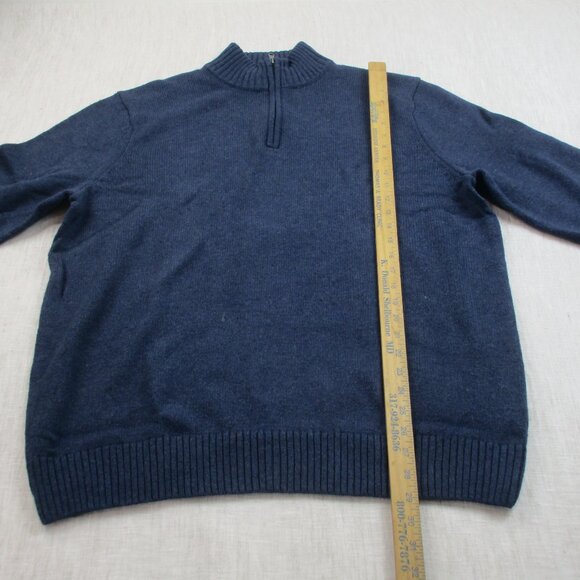 Sonoma Goods for Life Supersoft Sweater Men 2XL Blue Knit Ribbed Hem Quarter Zip - Picture 7 of 11